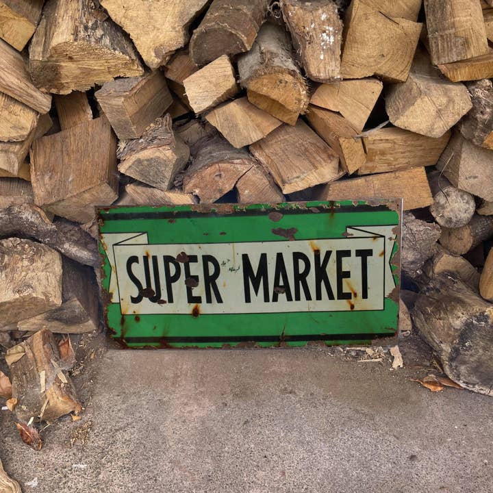 Super Market - Metal Wall Sign for wholesale by The British Metal Signs Company