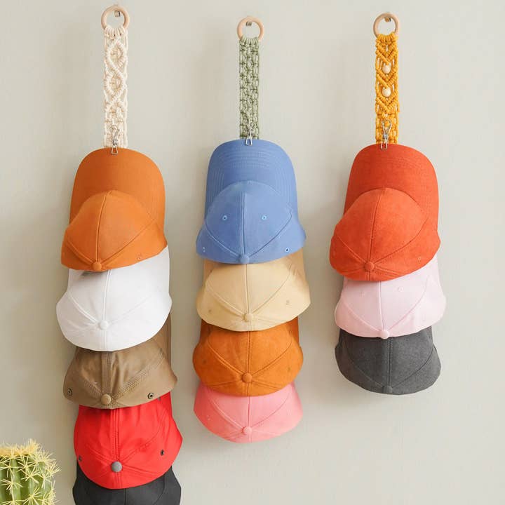 Macrame Cap Rack H38 for wholesale by BeanDaikon