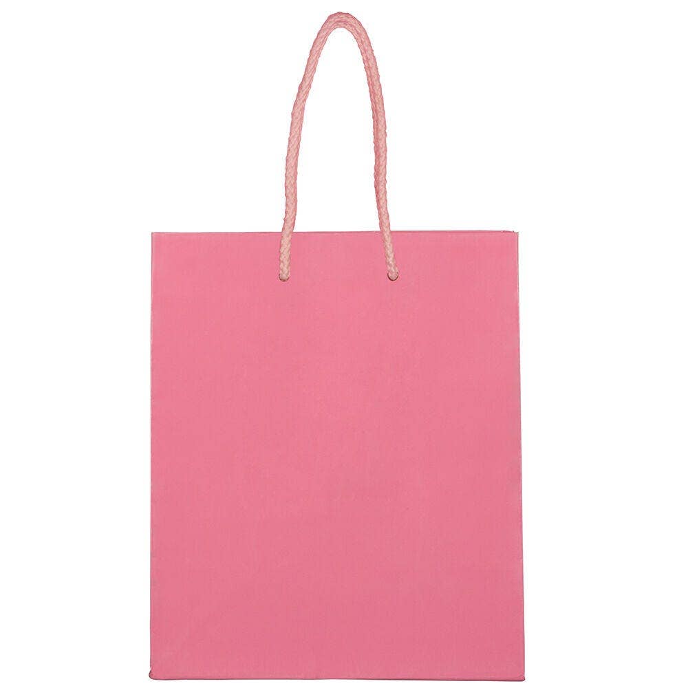 JAM PAPER - Wholesale Gift Bag - Glossy Gift Bags w/ Rope Handles, Medium, 8x4x10, Pink, 1PK1