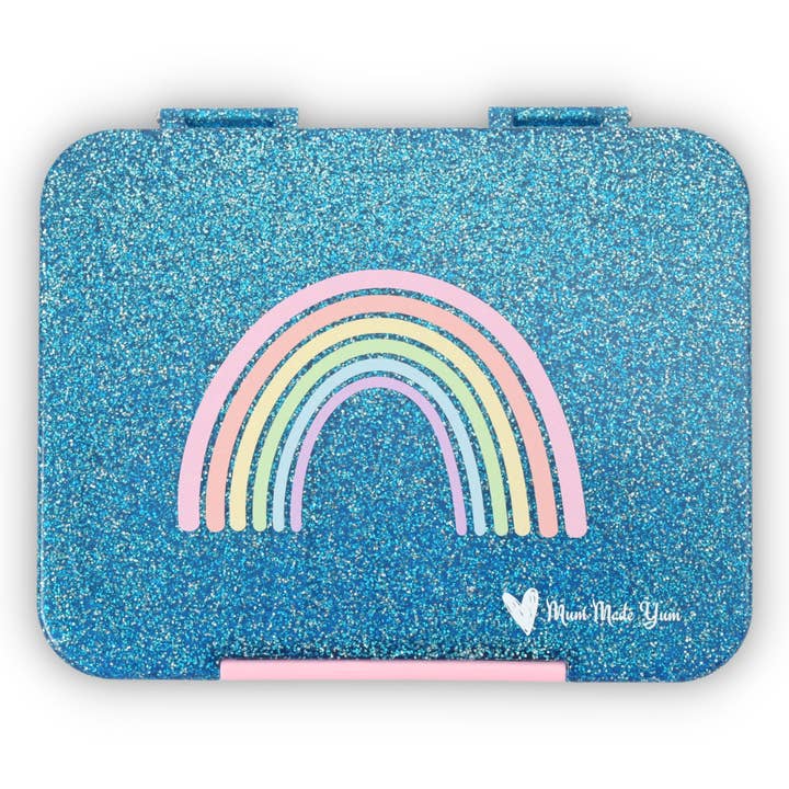 Mum Made Yum - Wholesale Lunch bag/box – Kids - Bento Lunchbox (Large) - Sparkle Blue Rainbow 2.0