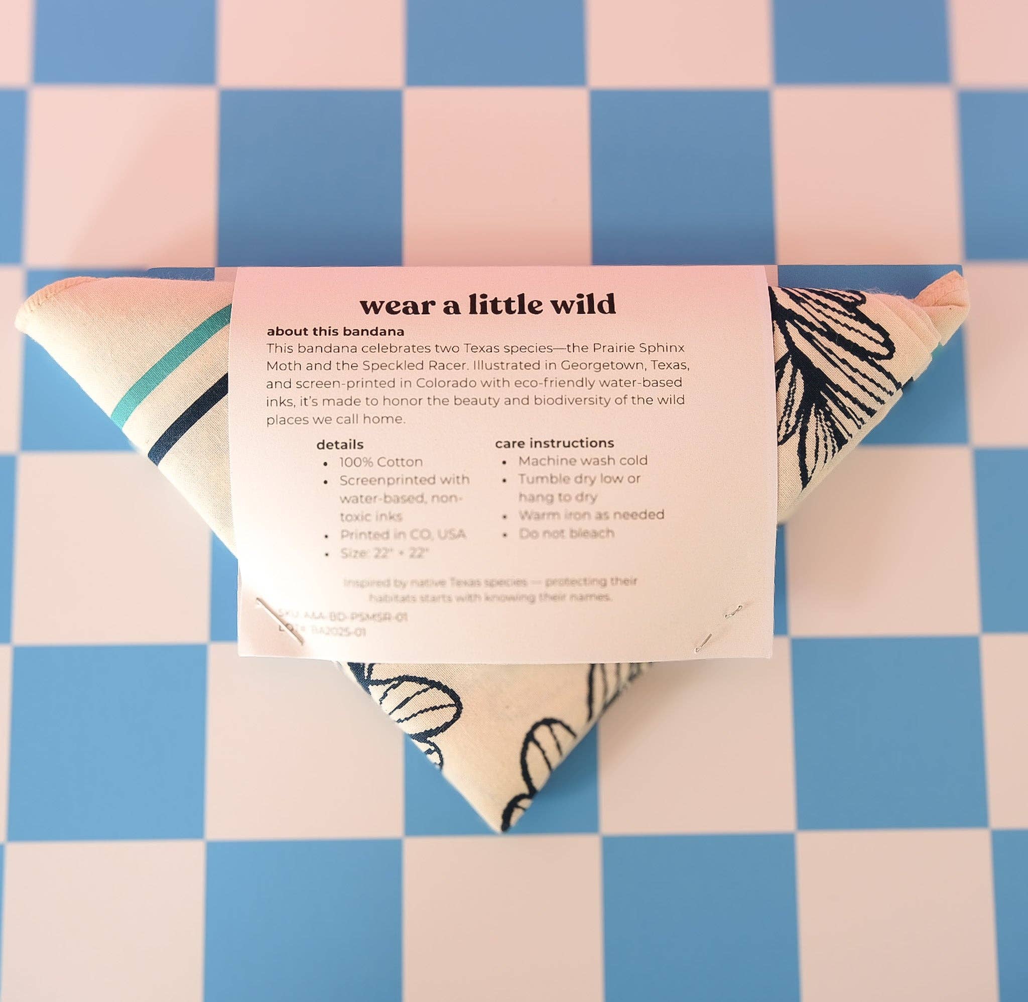 Acorn & Artisan - Wholesale Bandana - Unisex - Nature Bandana | Moth and Snake Illustration4