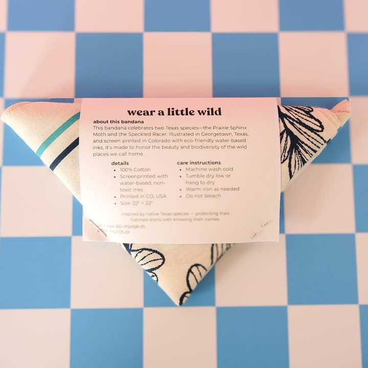 Acorn & Artisan - Wholesale Bandana - Unisex - Nature Bandana | Moth and Snake Illustration4