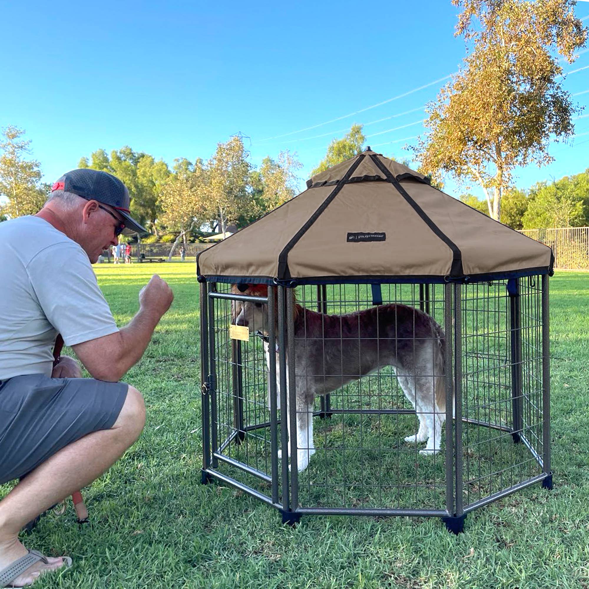 Pet Gazebo - Wholesale Pet Carrier - Cat/Dog - Portable Indoor Outdoor Dog Kennel with Waterproof Cover, 4'10