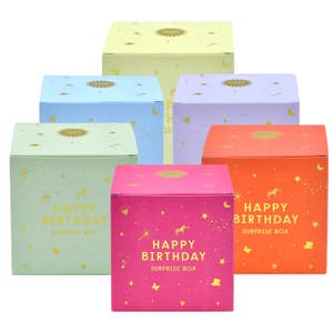 14 x 9 x 4.3 Birthday Design Collapsible Magnetic Gift Box - 2 Pcs