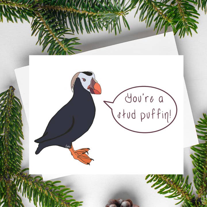 Sei un pulcinella di mare! | Pulcinella di mare ciuffetto | Biglietto di auguri per la vendita all'ingrosso da parte di Artwork by Sophia