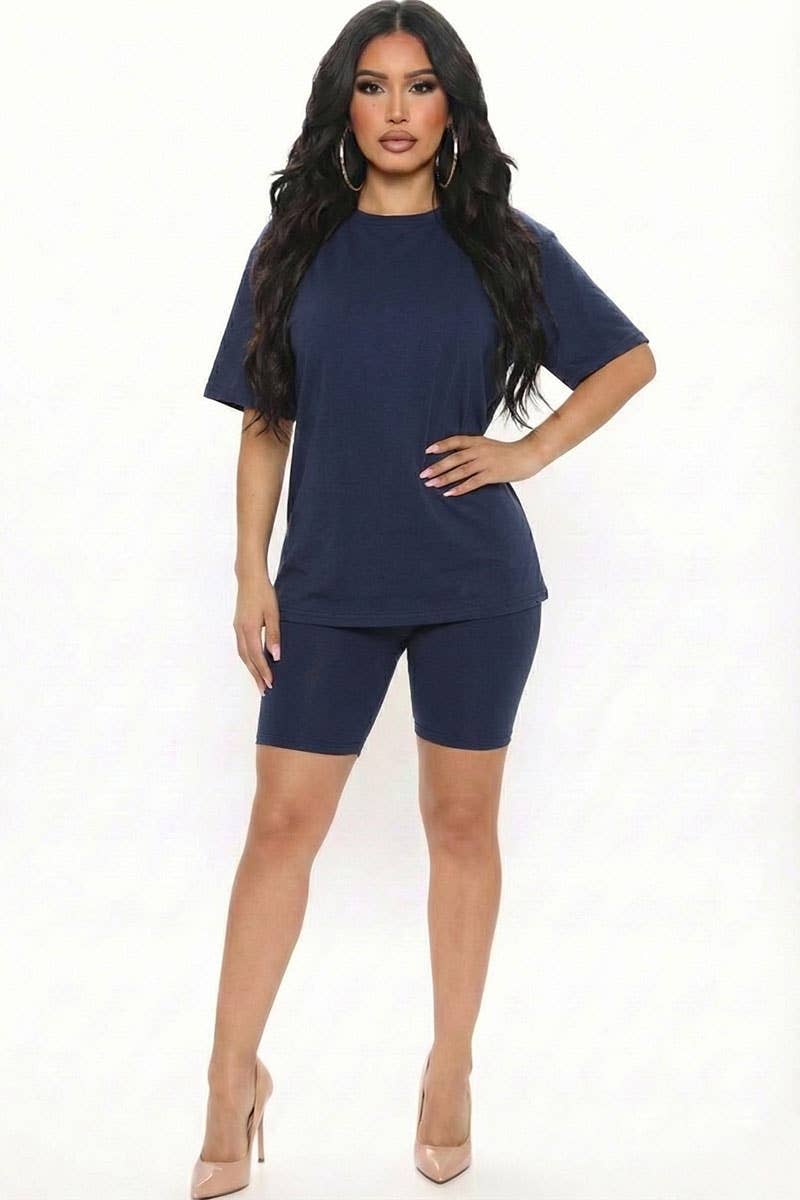 CAPELLA APPAREL - Wholesale Activewear Set - Women's - Loose Fit Top & Bike Shorts Set47