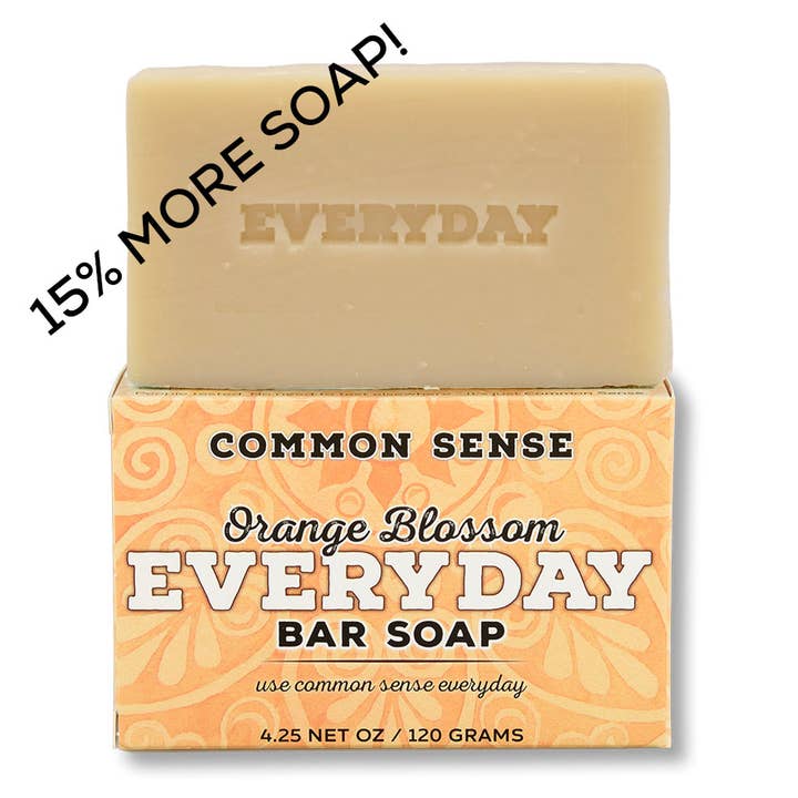 Everyday Orange Blossom Bar Soap - 4.25 oz for wholesale by Common Sense Soap