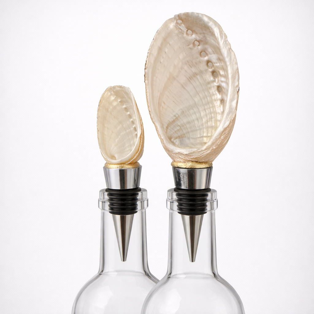 Shell Yeah By Jaks LLC – wholesale Wine stopper – Iridescent Abalone - Abalone Shell Stopper|Silver/Gold2