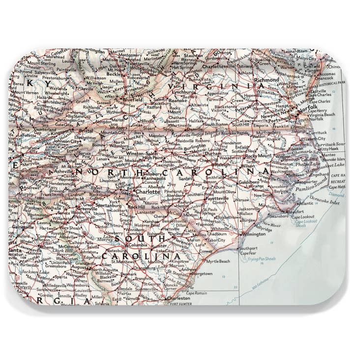 Daisy Mae Designs - Wholesale Decorative Tray - North Carolina Vintage Map Birchwood Serving Tray