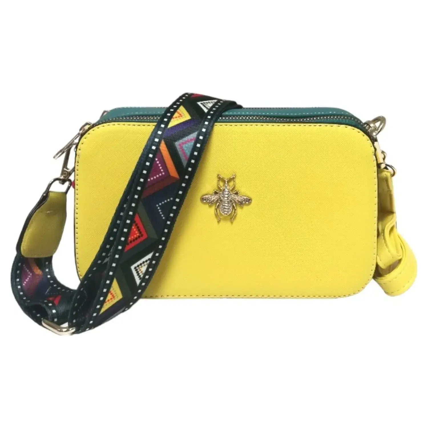 Superbia – wholesale Crossbody bag – Women's – Double Zipper 2 Straps Multi Colour Bee Camera Bag 22091