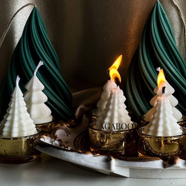 Agaboo Candle - Wholesale Grappige kaars - Mini kerstbomen Theelichtjes Kaars 2 1/4x1,5in 8