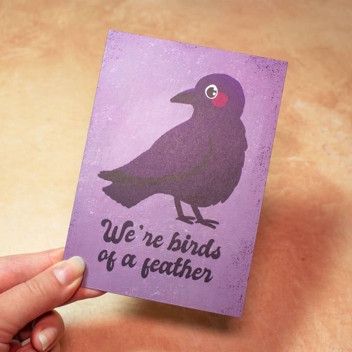 Tarjeta de felicitación de pájaros de una pluma para venta al por mayor de Whimsydew Art