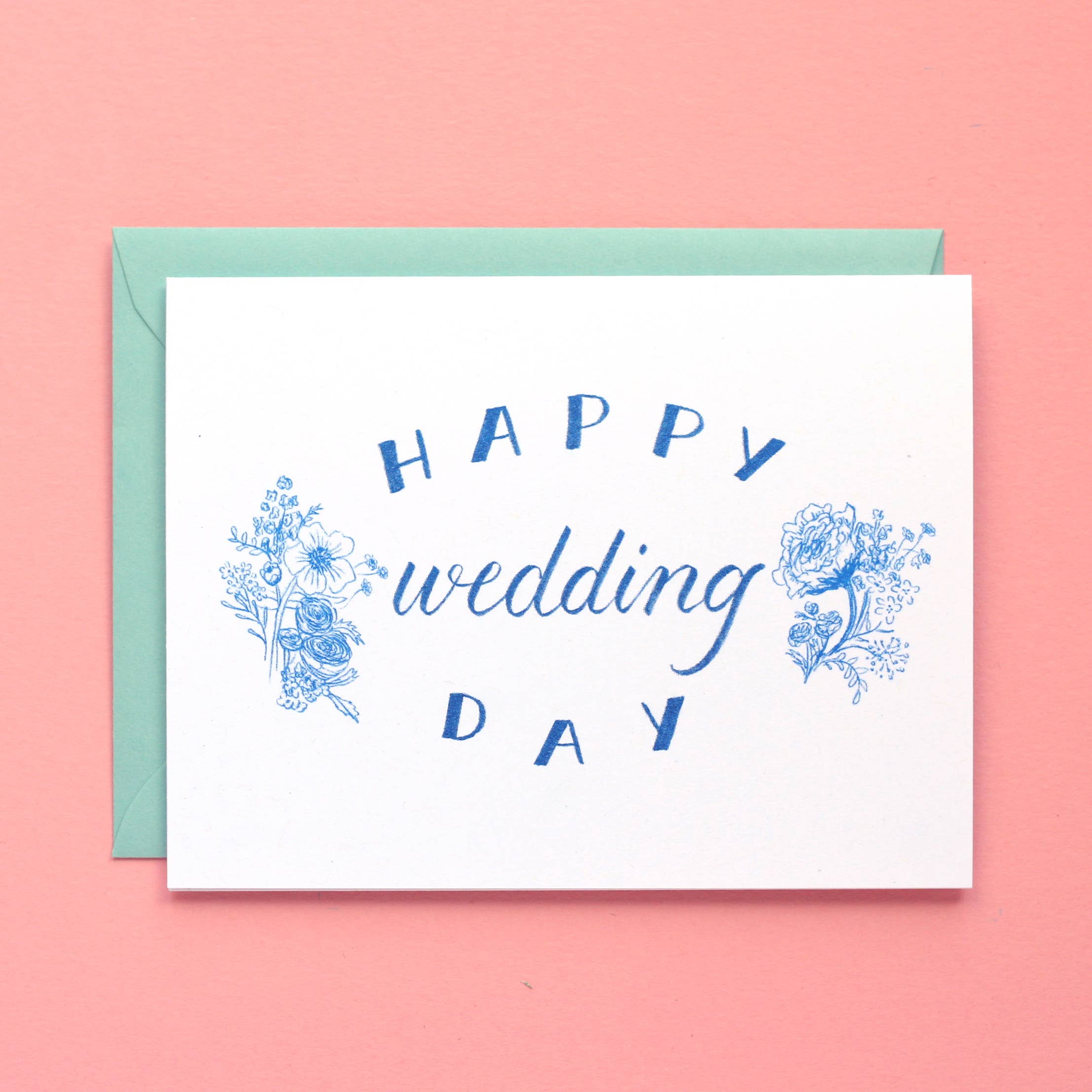 REMOVED BRAND - Wholesale Wedding Card - Wedding Day Florals Card    0