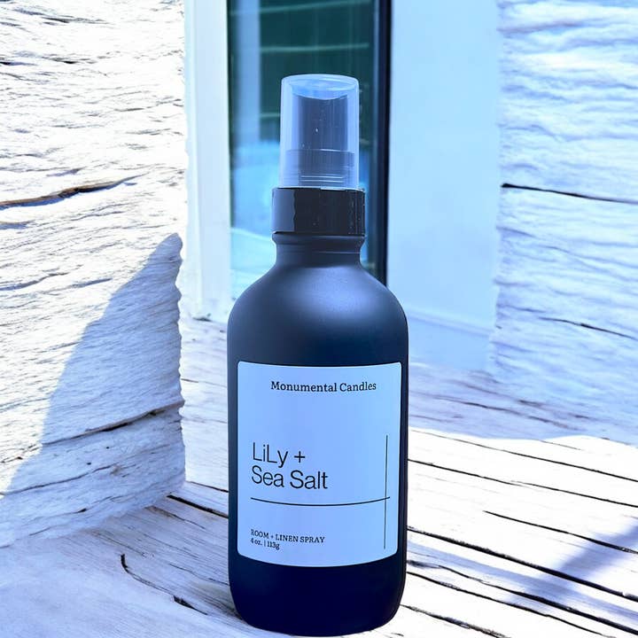 Lily + Sea Salt Room/Linen Spray for wholesale by Monumental Candles LLC