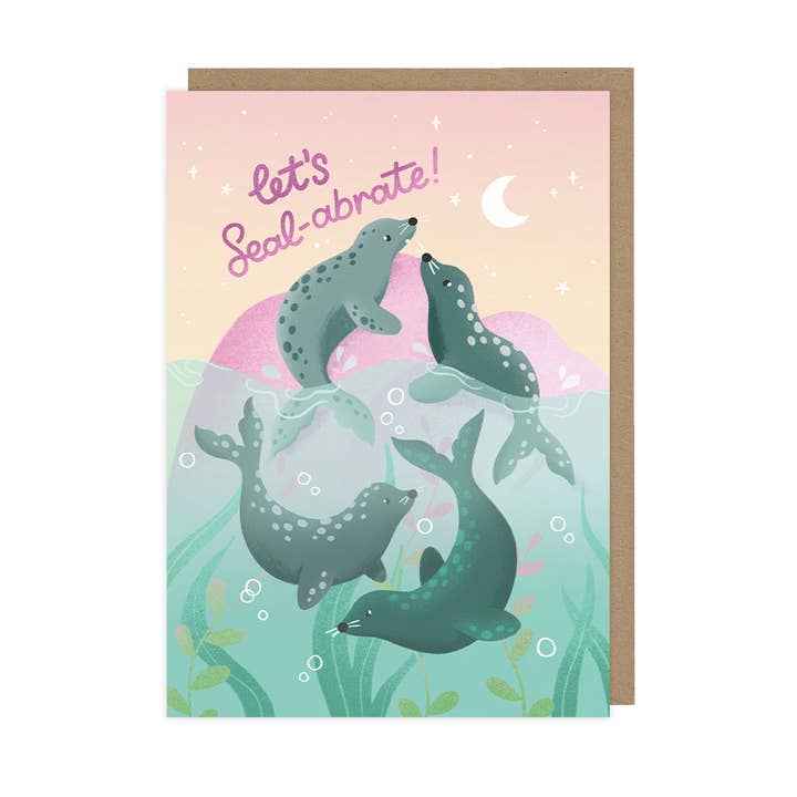 Hopscotch Paper Co. - Wholesale Birthday Card - Let's Seal-abrate, Unique Ocean Themed Birthday Card