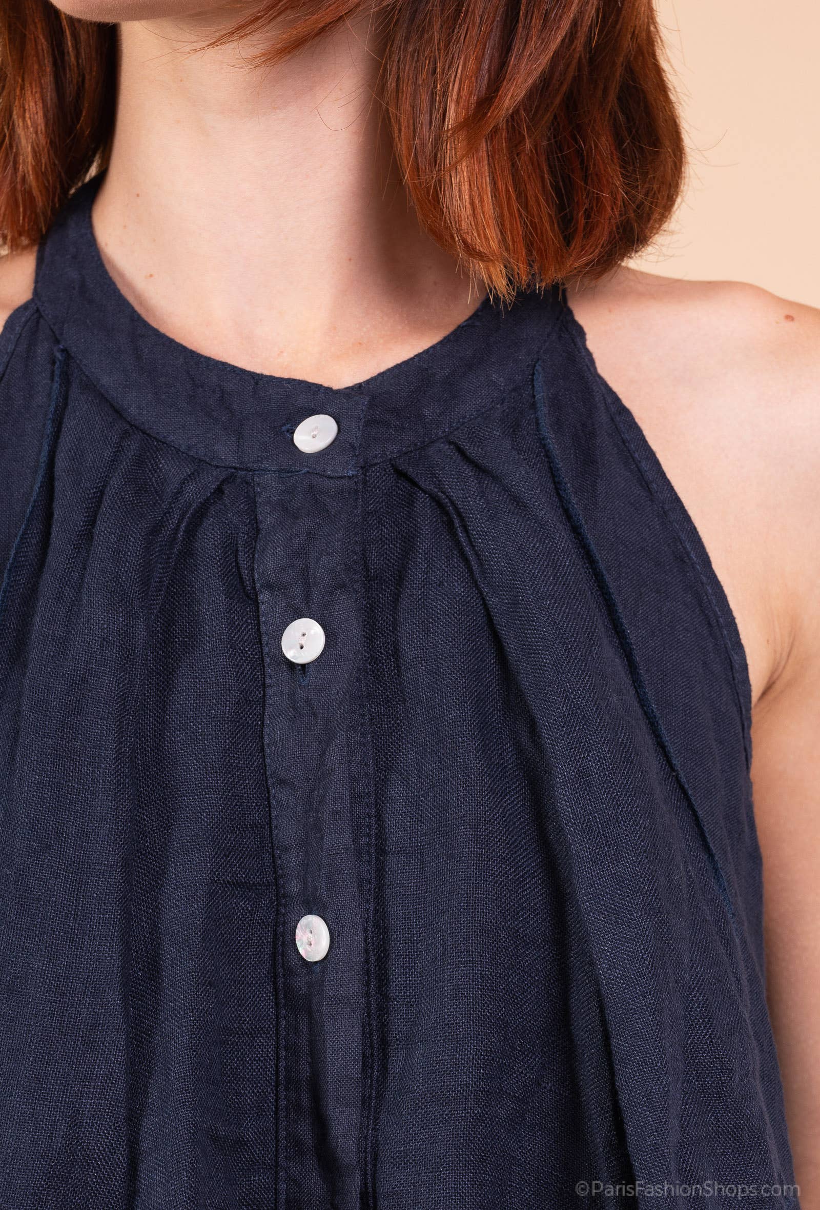 Shyloh - Wholesale Button Down Shirt - Women's - Ruffled linen top 158194