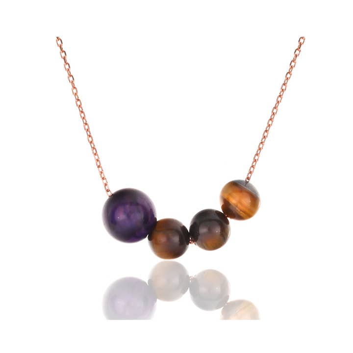 Collar de joyería de plata de ley 925 con ojo de tigre para venta al por mayor de Azuris Silver