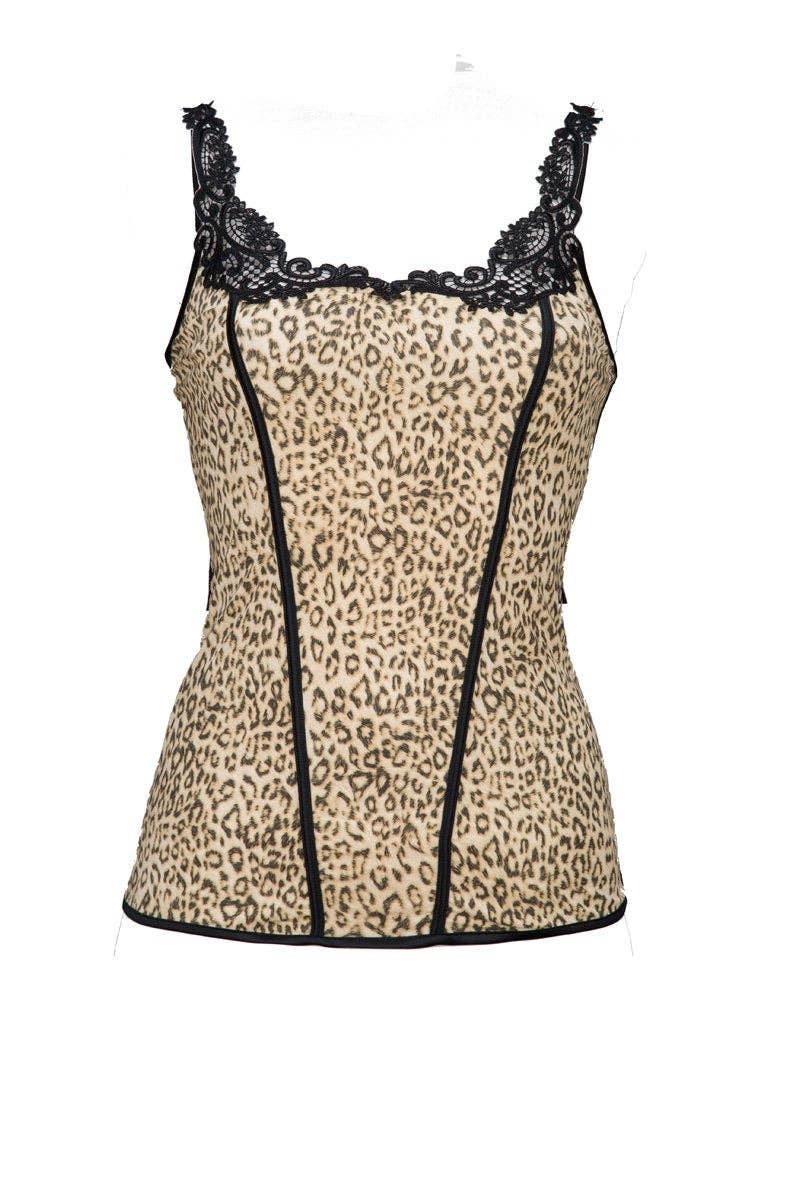 zwart Madiva Set met Luipaardprint van Micromodal en Filoscozia-katoen voor groothandel op Faire2