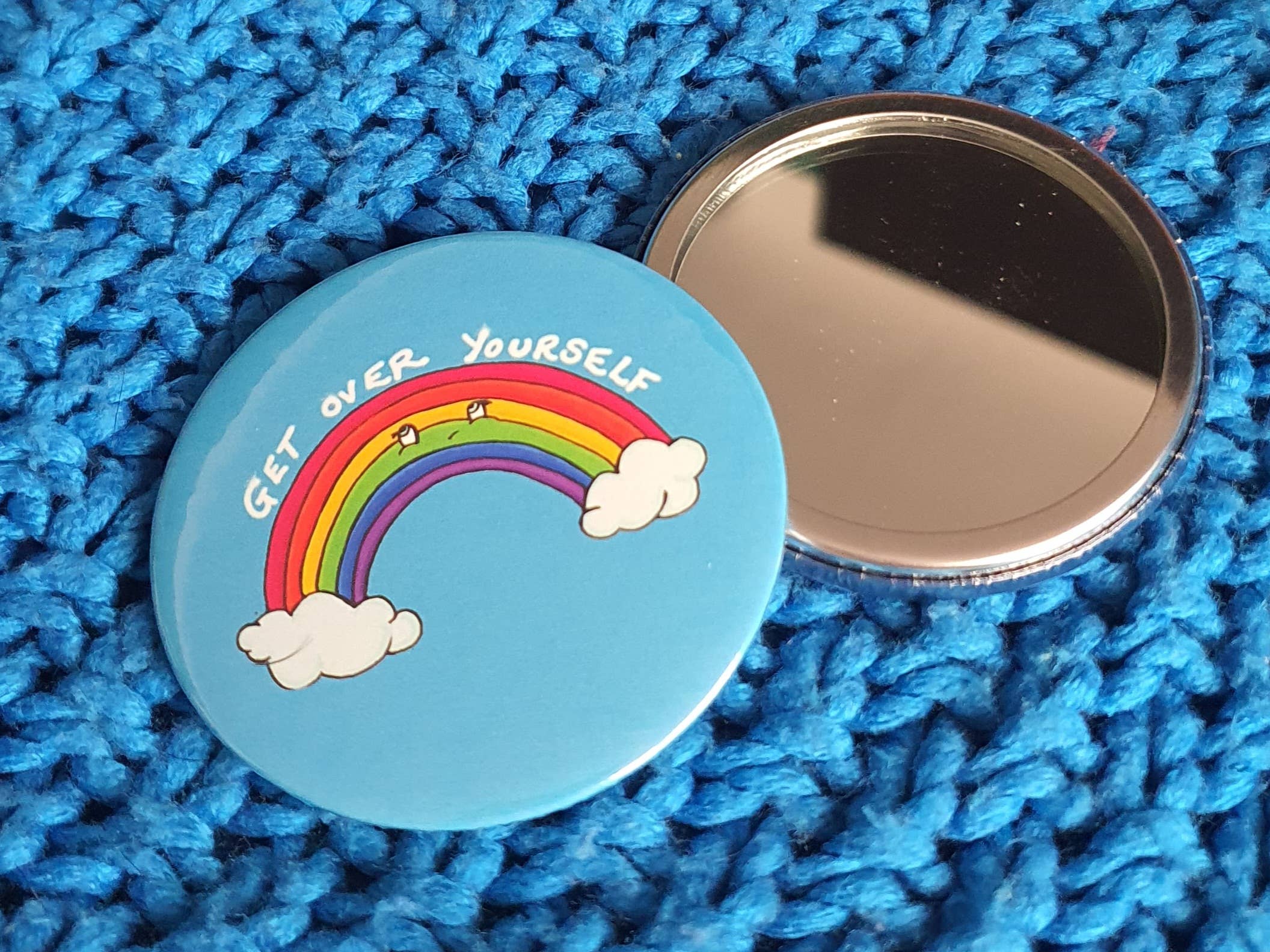 Hashley Art – wholesale Compact mirror – Get over yourself rainbow pocket mirror3