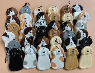 August Ceramics - Wholesale Ornament Set - 3" Assorted Ceramic Dog Ornaments2