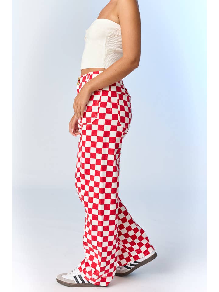 Papermoon - Wholesale Pants - Women's - PP16140-4 - Demi Checkered Bottoms w Elastic Band3