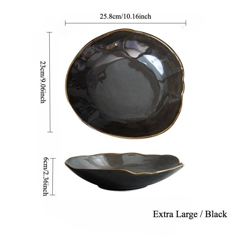 Gohobi （We cover U.S. import duties） – wholesale Dinner plate – Gohobi Vintage Kiln-Change Irregular Plate14