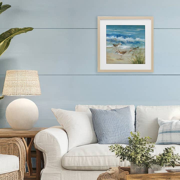 Stupell Industries - Wholesale Wall Sign - Beach Sandpiper Gathering - Print Under Glass Wall Art4