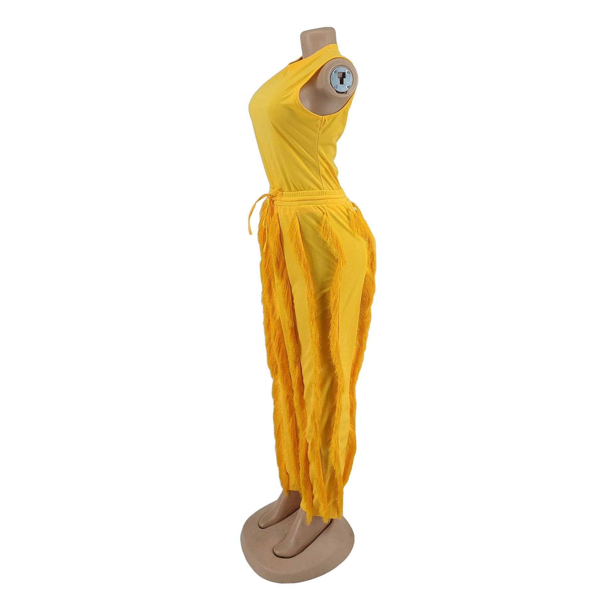 MB Fashion Wholesale - Wholesale Top & Pant Set (NOT Loungewear) - Women's - MB FASHION Sleeveless Fringe Tank Top and Pants Set 220LY38