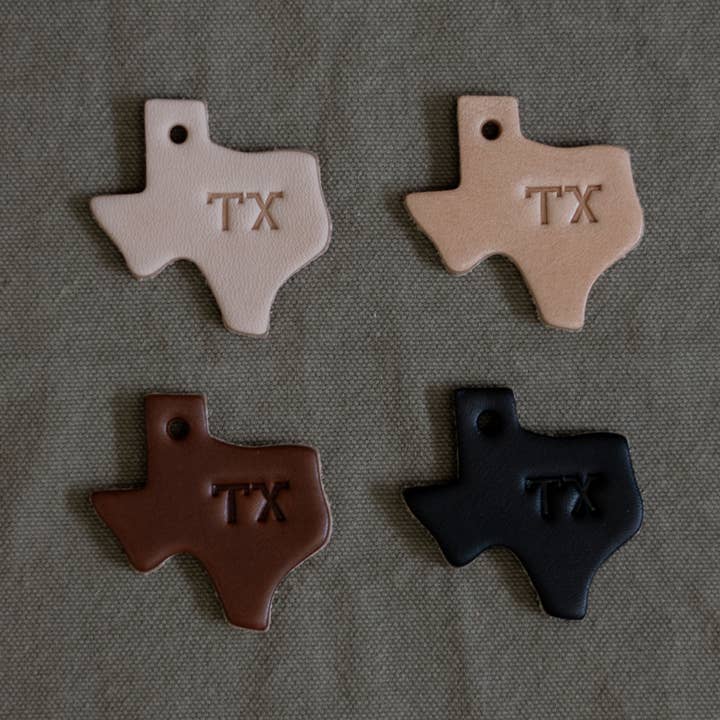 Leather Texas Key Tag | TX for wholesale by Manready Mercantile