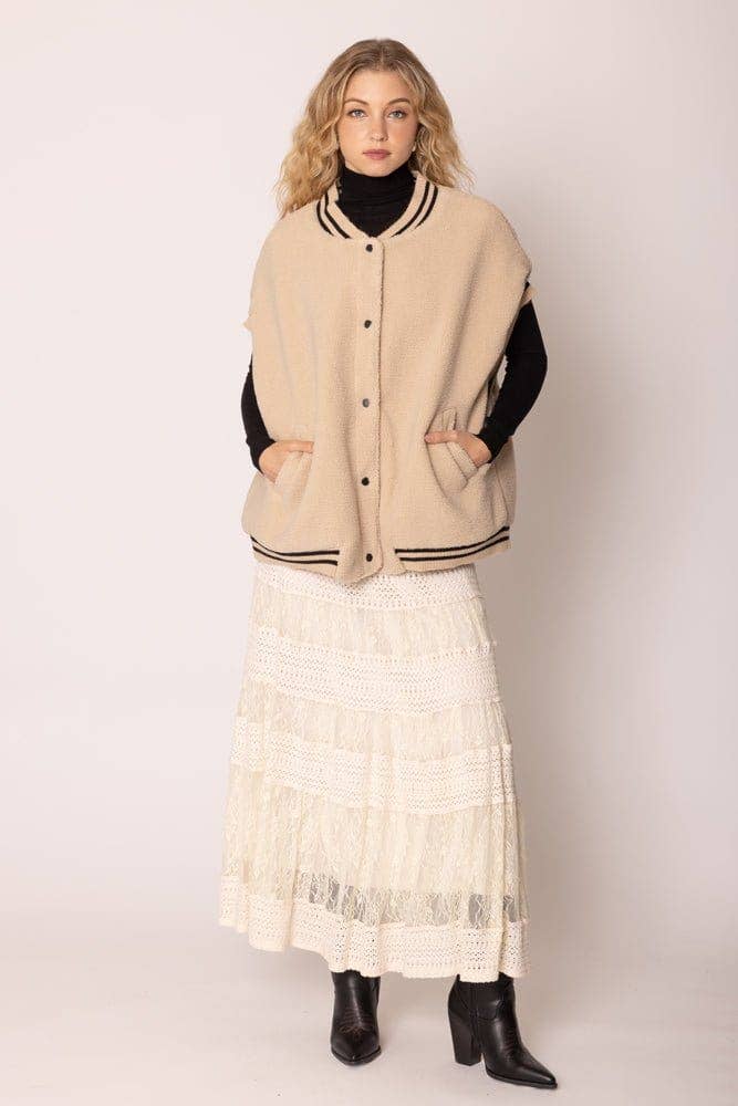 MiMi Wholesale - Wholesale Outerwear Vest - Women's - QCV420019 College Colors Sherpa Varsity Vest13