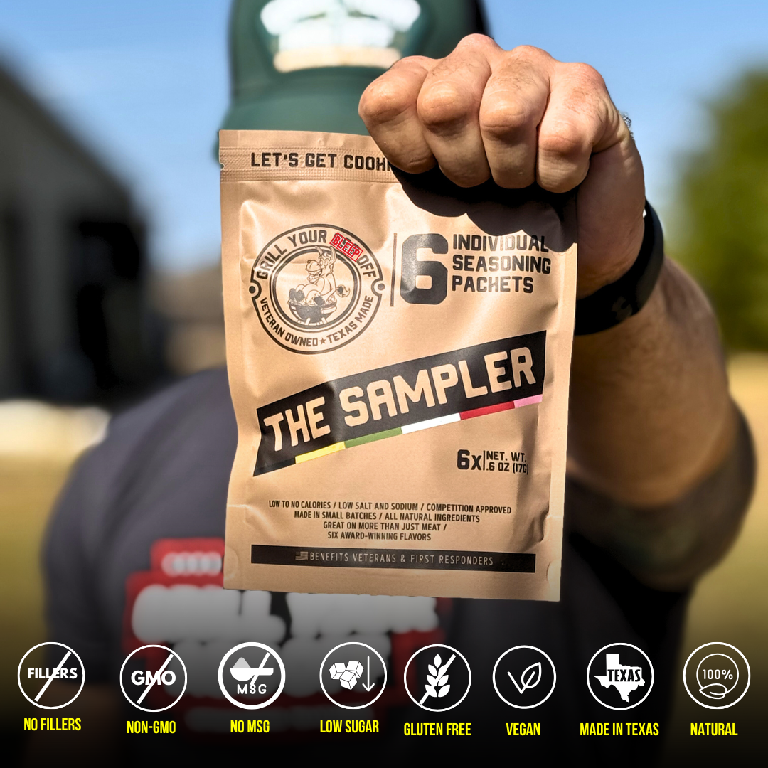 Grill Your Ass Off - Spices, Rubs, Seasonings, Sauces, Jerky – Großhandel BBQ-Rub – The Sampler — 6er-Pack mit Würzen und Gewürzen, Rubs, Grillen, Geschenk5