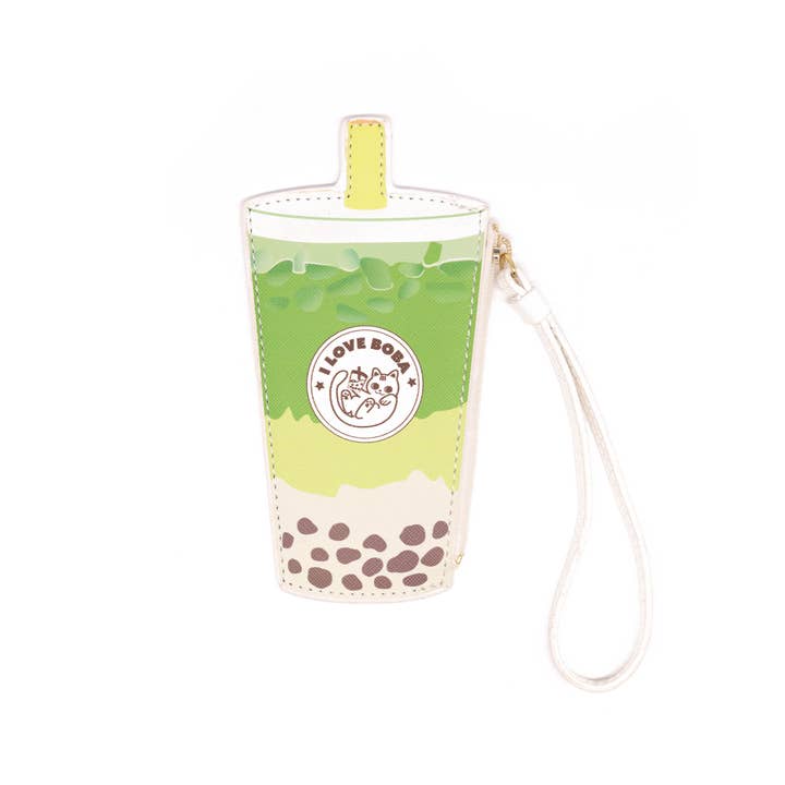 Bewaltz - Wholesale Wristlet - Novelty Wristlet - Matcha Boba Milk Tea1