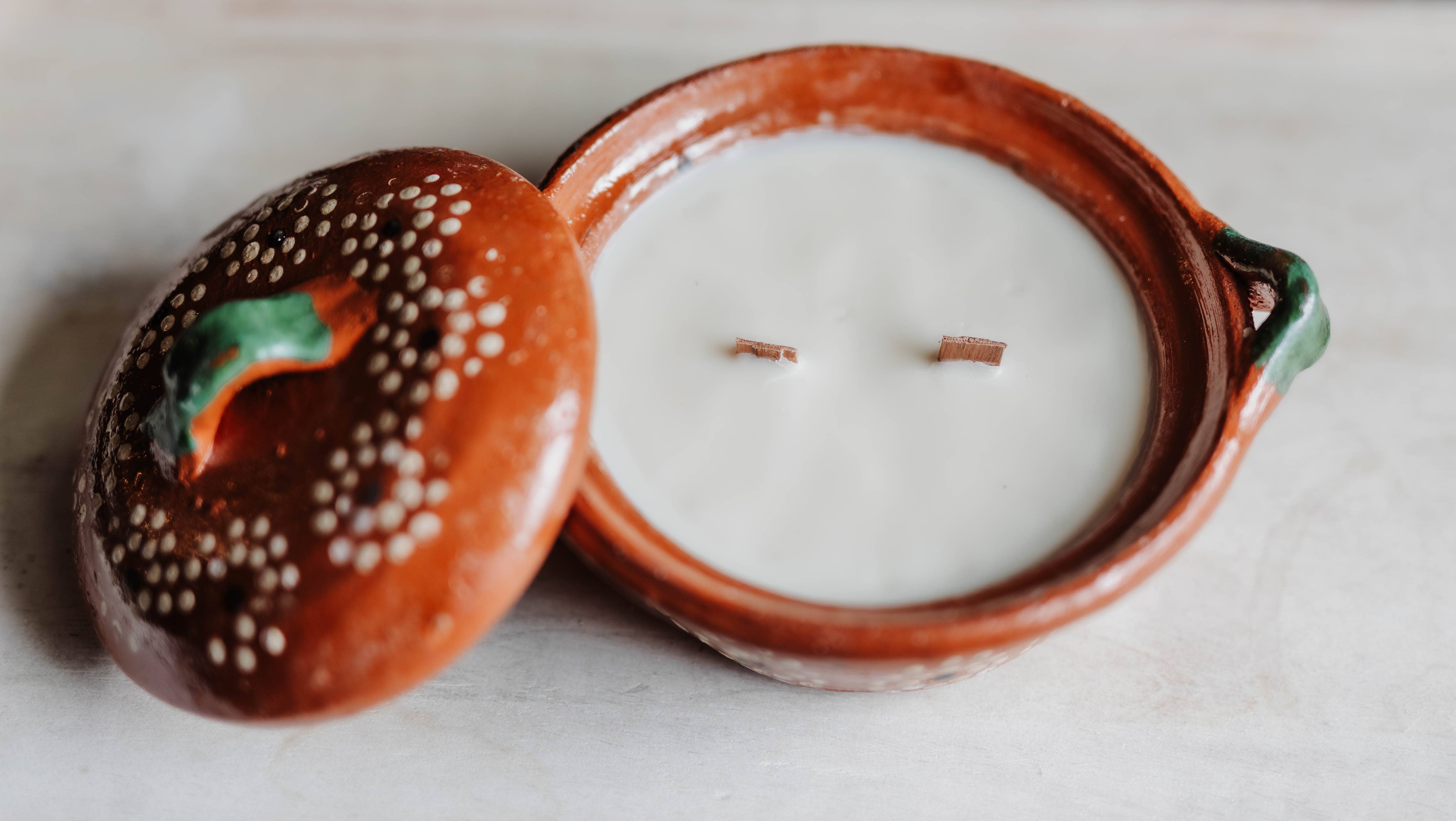 Once Upon A Vela - Wholesale Jar/Filled Candle - Toasted Pumpkin Spice - Mexican Cazuelita Candle 13 oz.4