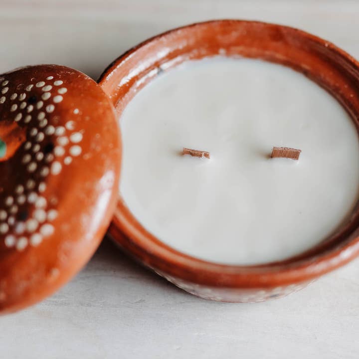 Once Upon A Vela - Wholesale Jar/Filled Candle - Toasted Pumpkin Spice - Mexican Cazuelita Candle 13 oz.4