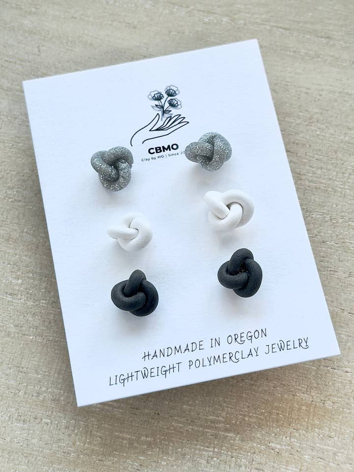 Knot Studs for wholesale by ClaybyMO