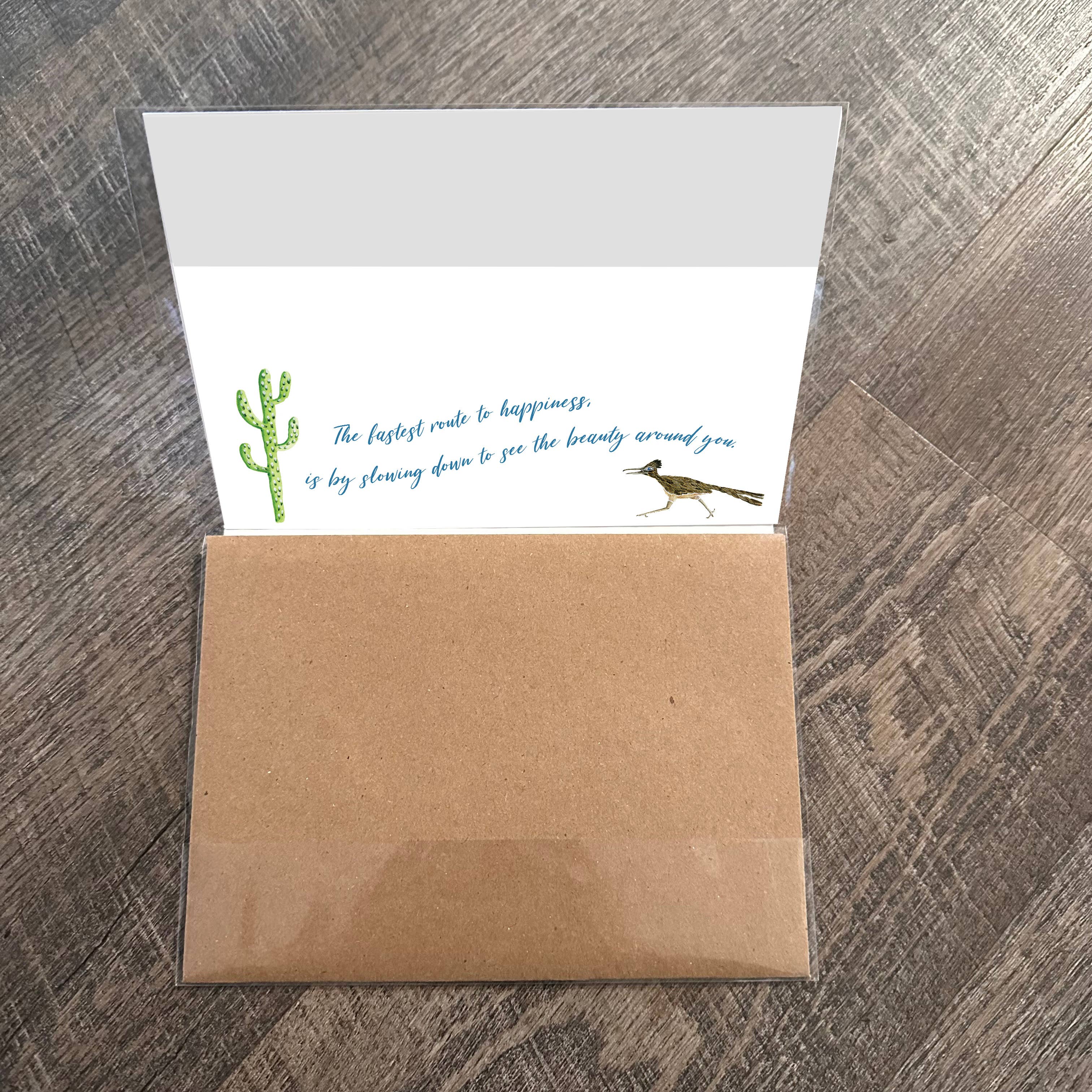 Mary M Spencer Design - Wholesale Everyday Greeting Card - Roadrunner Southwest Desert Scene 5 x 7 Greeting Card5