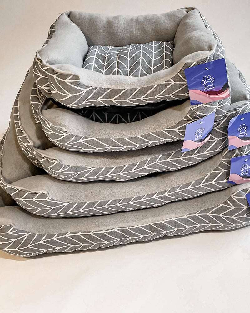 PAWZ - Wholesale Pet Bed - Dog - Grey Herringbone Cuddler Pet Bed4