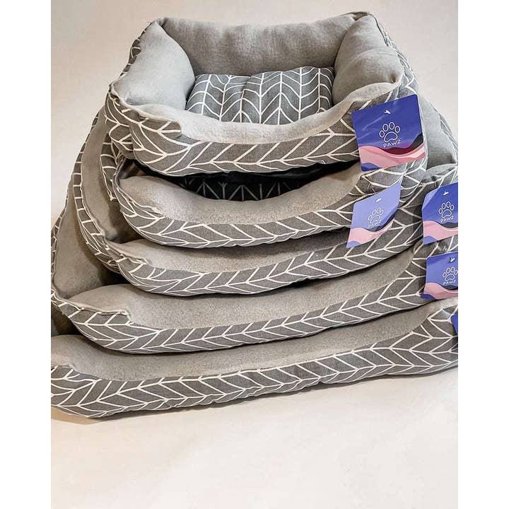 PAWZ - Wholesale Pet Bed - Dog - Grey Herringbone Cuddler Pet Bed4