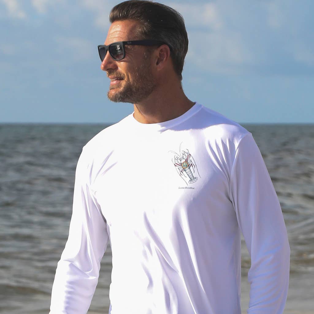 Blanc Chemise ultra confortable « Spiny Lobster Chart » UPF 50 Performance en vente sur Faire2