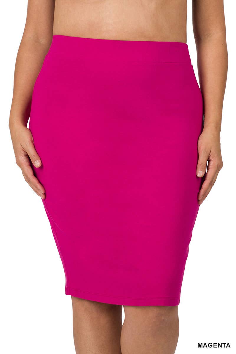 42POPS - Wholesale Skirt - Women's - ....PLUS SIZE PREMIUM COTTON BASIC SKIRT15