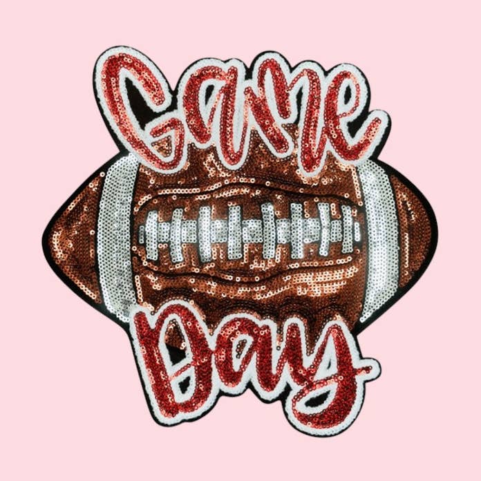 Patch thermocollant à sequins Football Jour de Match pour la vente par Rosie Posie Patches