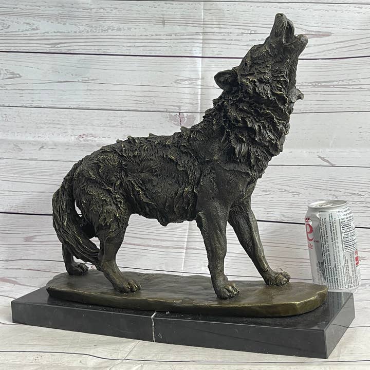 Bronzhaus – wholesale Skulptur – Extra stora vilda djur liv varg hund brons skulptur varm gjuten marmor statyett
