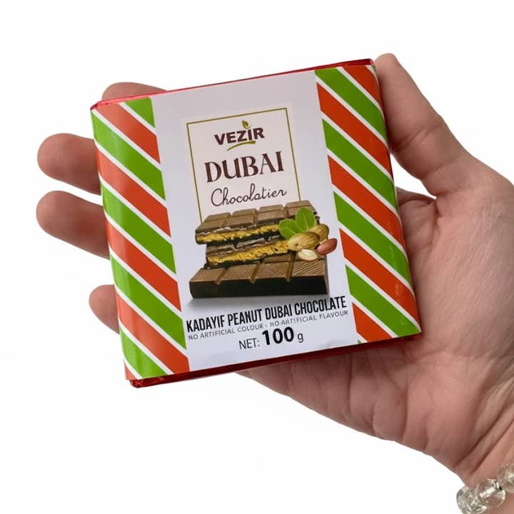 Aladdin - Wholesale Chocoladereep - Pindapraline Dubai Chocolade Knapperige Notige Turkse 100g1