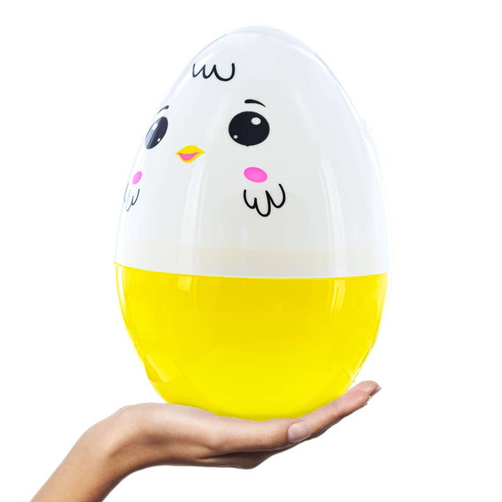 BestPysanky - Wholesale Decorative Tabletop Object - Large Chick Jumbo Size White and Yellow Plastic Easter Egg