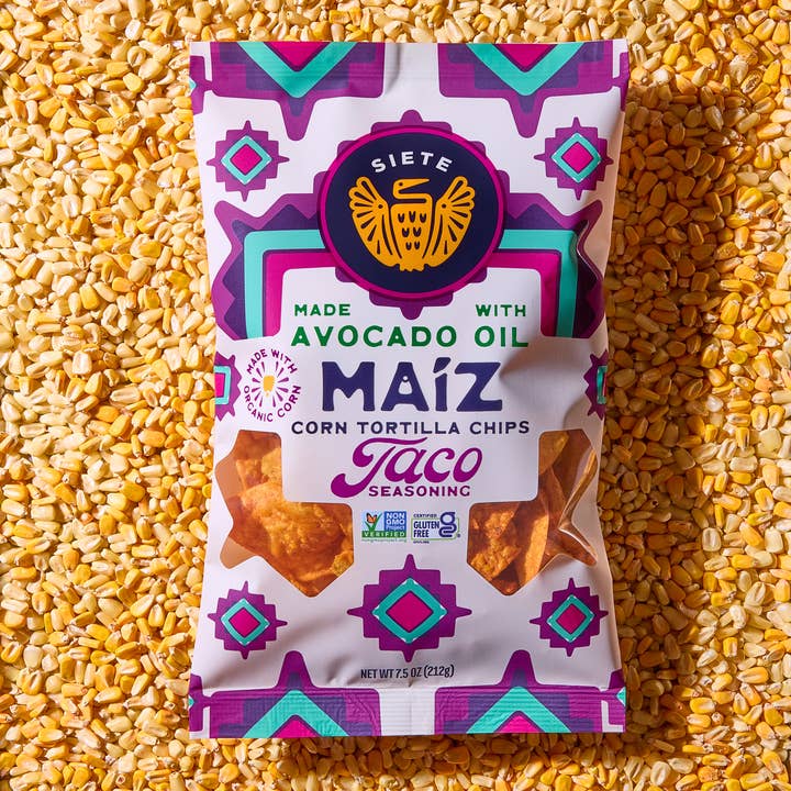Siete Foods - Wholesale Chips - Maíz Taco Seasoning Corn Tortilla Chips - 18pk2
