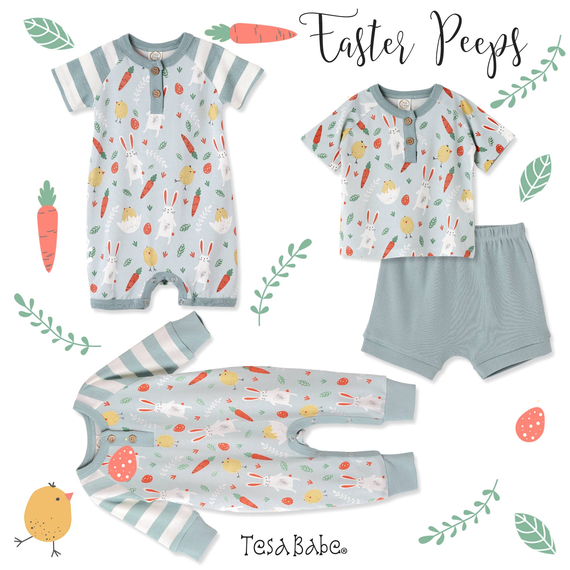 Tesa Babe – Großhandel Strampler – Baby – Easter Peeps Bamboo Shortie Romper für Jungen2