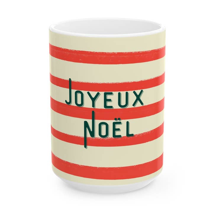 Merry Christmas Joyeux Noel Mug, French Preppy for wholesale by MARA Style