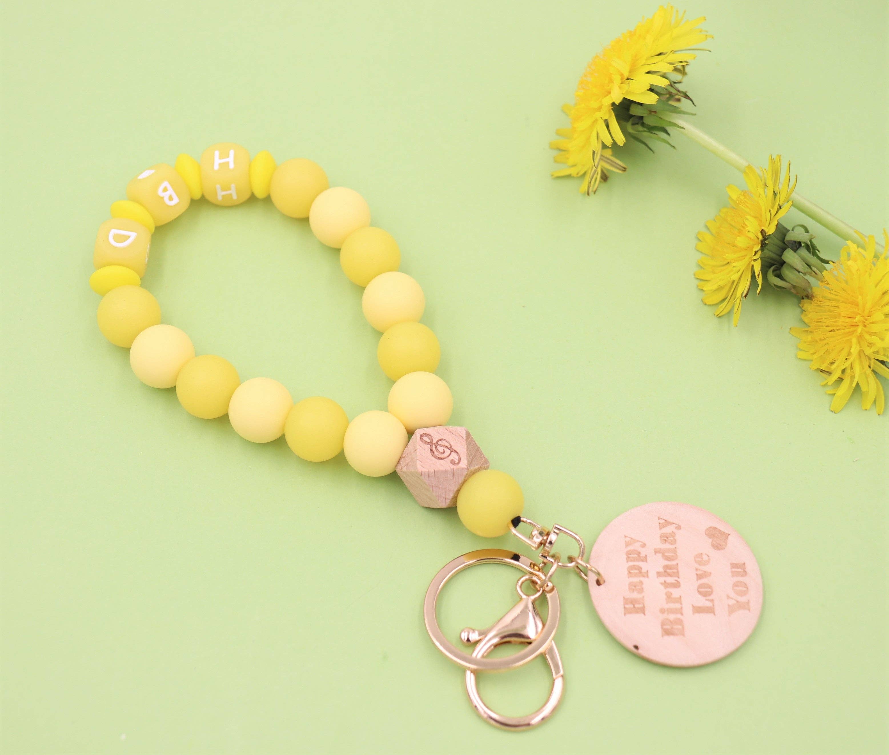 Sparkle Being - Wholesale Keychain Bracelet - Silicone Beaded Wristlet - Glitter Bangle Keychain11