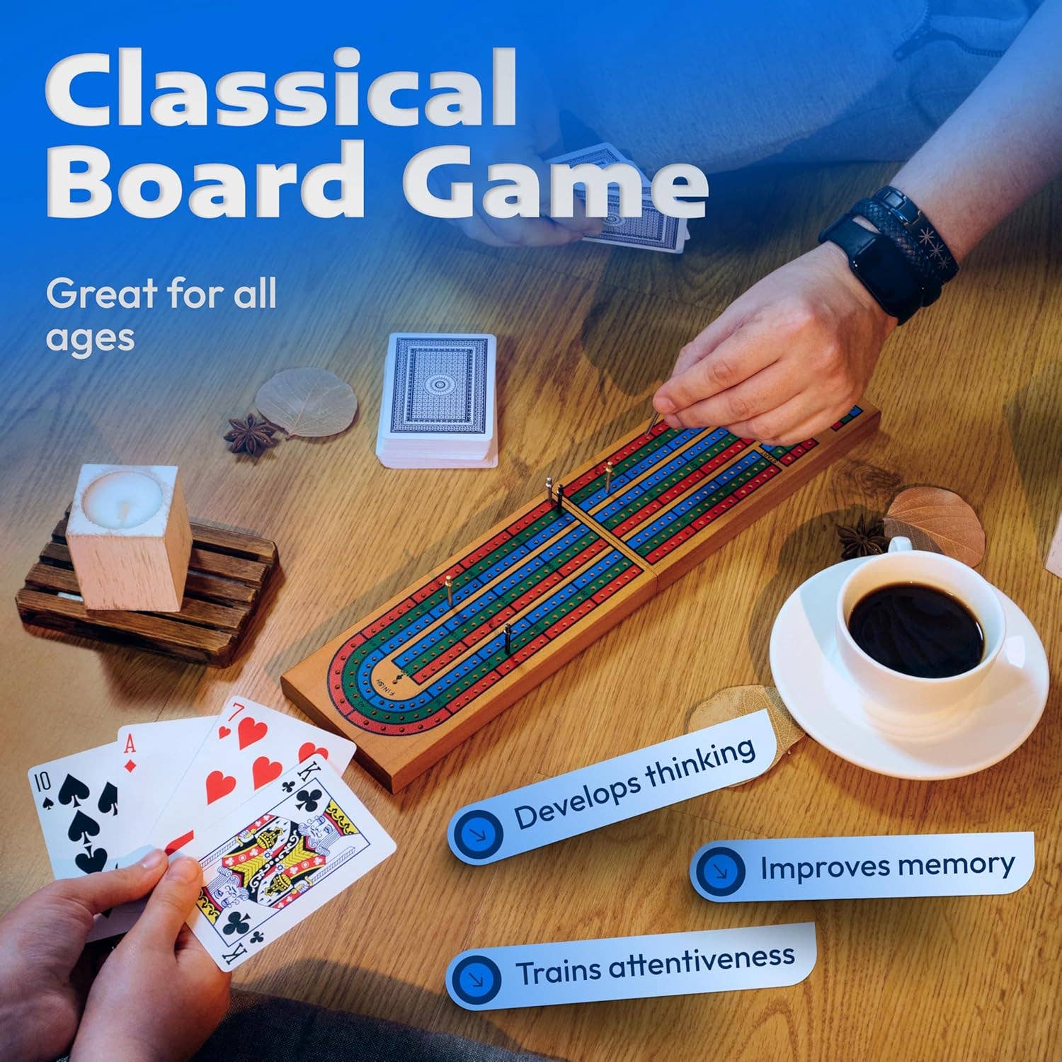 Queensell - Wholesale Board Game - Cribbage Board Game Set with Storage6