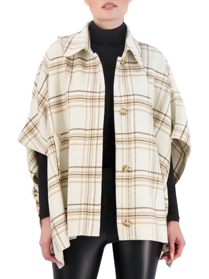 Ookie & Lala / O&L - Wholesale Cape - Women's - Vegan Cashmere Plaid Cape13